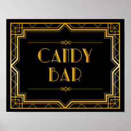 Póster Rótulo Boda Candy Bar | Gatsby Art Deco