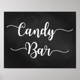Póster Rótulo Boda Candy Bar Rótulos modernos de caligr