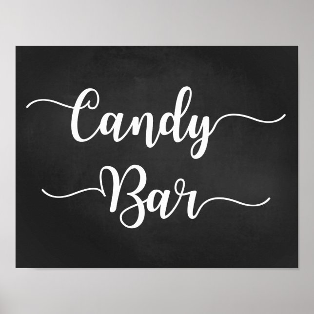 Póster Rótulo Boda Candy Bar | Rótulos modernos de caligr (Frente)