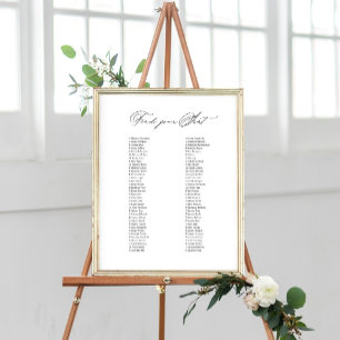 Póster Rótulo Boda clásico Encuentre su asiento