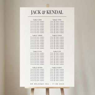 Póster Rótulo Boda clásico-moderno negro y blanco