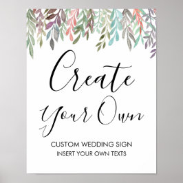 Póster Rótulo boda - Cree su propio Rótulo de vegetación
