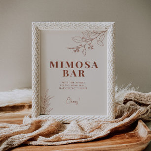 Póster Rótulo Boda de bar Mimosa