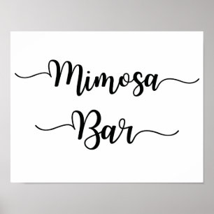 Póster Rótulo Boda de bar Mimosa   Caligrafía moderna