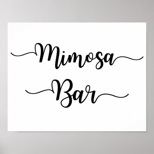 Póster Rótulo Boda de bar Mimosa | Caligrafía moderna (Frente)