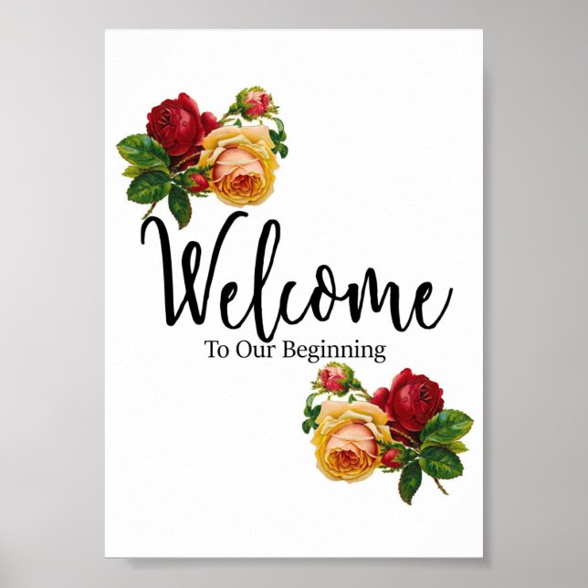 Póster Rótulo Boda de bienvenida (Frente)