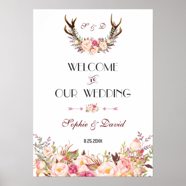 Póster Rótulo Boda de bienvenida de los pirorretardantes  (Frente)