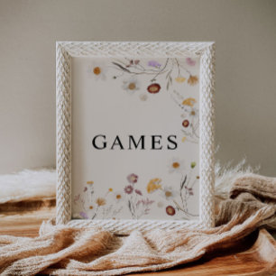 Póster Rótulo Boda de Boho Wildflower Games