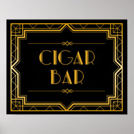 Póster Rótulo Boda de Cigar Bar | Gatsby Art Deco