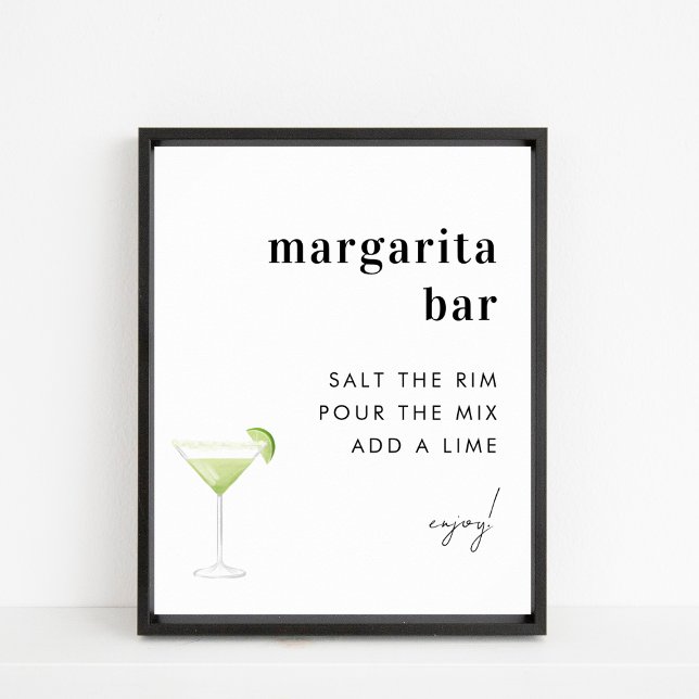 Póster Rótulo Boda de cócteles del bar Margarita minimali (Subido por el creador)