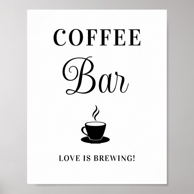 Póster Rótulo Boda de Coffee Bar (Frente)