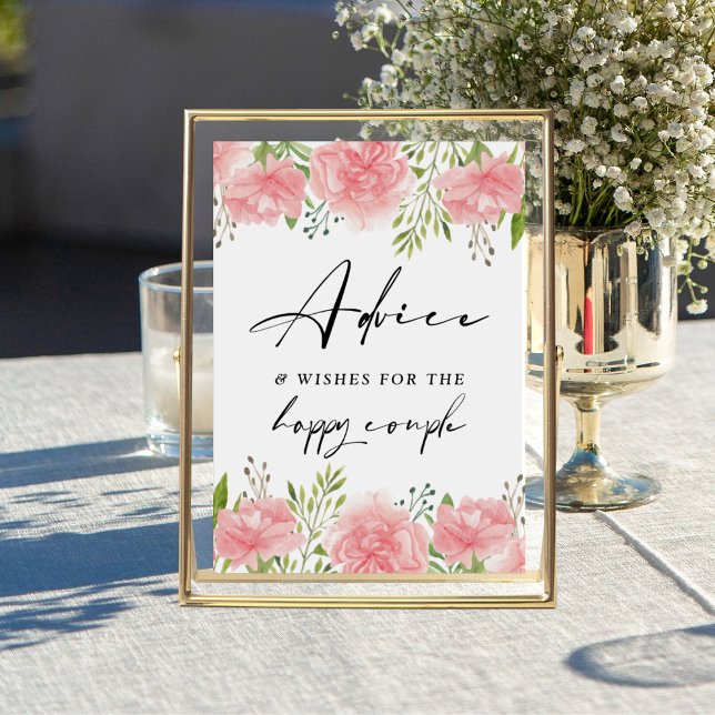 Póster Rótulo Boda de consejos de clavación floral y dese (Subido por el creador)