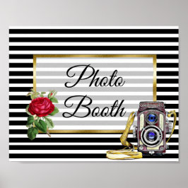 Póster Rótulo Boda de foto poster Rosa Roja