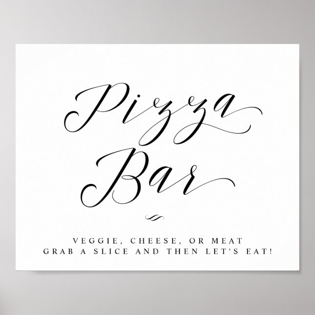 Póster Rótulo Boda de guiones de Moda de barras de pizza  (Frente)