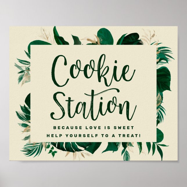 Póster Rótulo Boda de la estación de cookies de la Moda d (Frente)