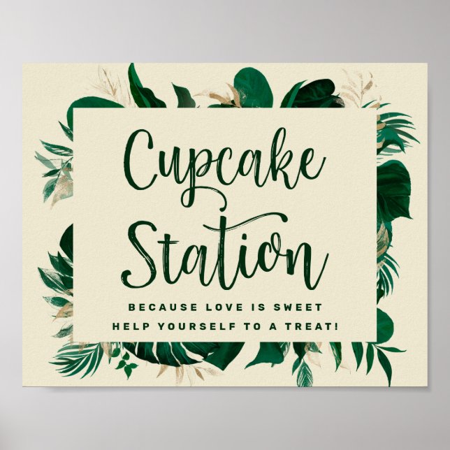 Póster Rótulo Boda de la estación de repostería de vegeta (Frente)