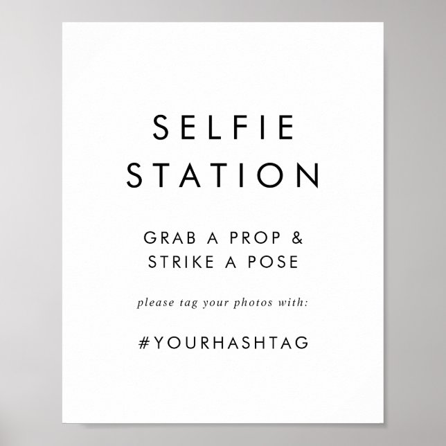 Póster Rótulo Boda de la estación Selfie Typography (Frente)
