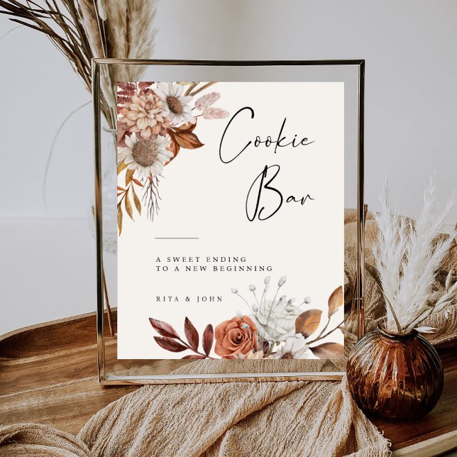 Póster Rótulo Boda de la mesa de cocina de crema moderna  (Subido por el creador)