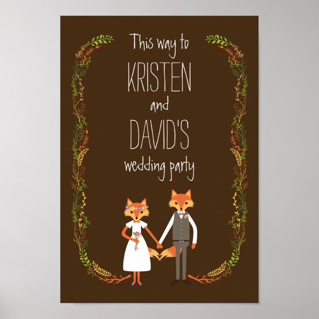 Póster Rótulo Boda de los entarimados de los bosques (Frente)