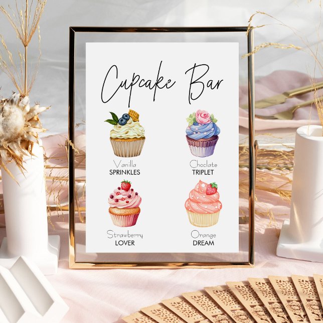 Póster Rótulo Boda de menú de pasteles de postre minimali (Subido por el creador)