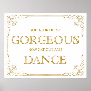 Póster Rótulo Boda de piso de baile   Caligrafía moderna