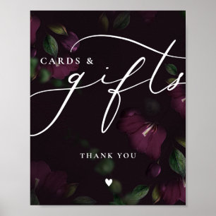 Póster Rótulo Boda de tarjetas de caligrafía de gótico pú