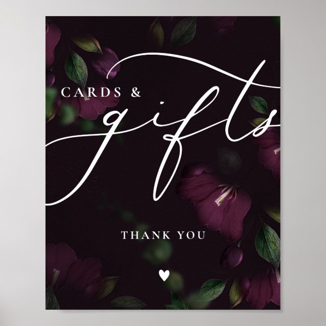Póster Rótulo Boda de tarjetas de caligrafía de gótico pú (Frente)