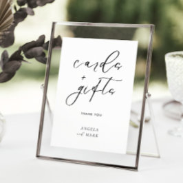 Póster Rótulo Boda de tarjetas de caligrafía y regalos mo