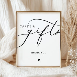 Póster Rótulo Boda de tarjetas de caligrafía y regalos mo