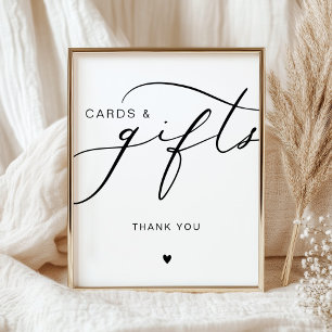 Póster Rótulo Boda de tarjetas de caligrafía y regalos mo