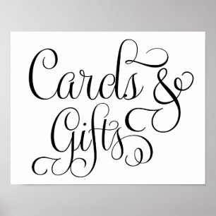 Póster Rótulo Boda de tarjetas y regalos