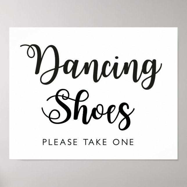 Póster Rótulo Boda de zapatos bailarines | Caligrafía mod (Frente)