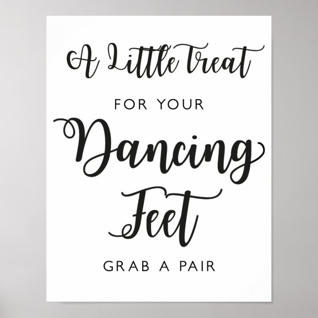 Póster Rótulo Boda de zapatos bailarines | Caligrafía mod (Frente)