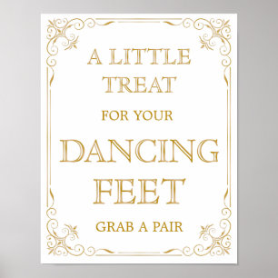 Póster Rótulo Boda de zapatos bailarines   Gatsby Art Dec