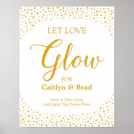 Póster Rótulo boda - Dejar que el amor glow Rótulo Confet