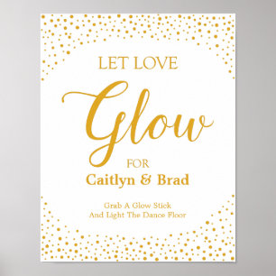 Póster Rótulo boda - Dejar que el amor glow Rótulo Confet