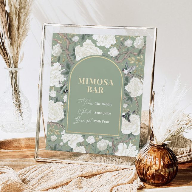 Póster Rótulo Boda del bar Mimosa Chinoiserie Blue White (Subido por el creador)