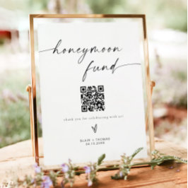 Póster Rótulo Boda del Fondo de Luna de Miel de Boho Mini