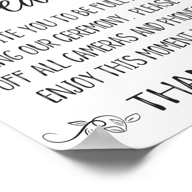 Póster Rótulo Boda desconectado, Bodas impresas" (Esquina)