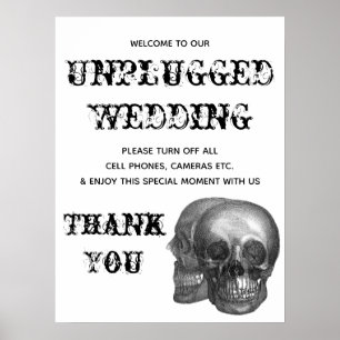 Póster Rótulo Boda desconectado de cráneo