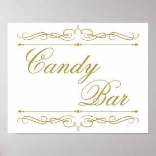 Póster Rótulo boda Elegante caligrafía de giro dorado