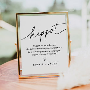 Póster RÓTULO Boda EVERLEIGH Kippah Yarmulke