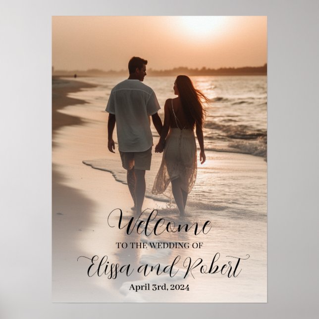 Póster Rótulo boda Foto: Personalizar, Boda perfecto (Frente)