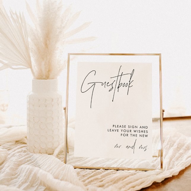 Póster Rótulo boda Guestbook | Boda Minimalista moderno (Subido por el creador)