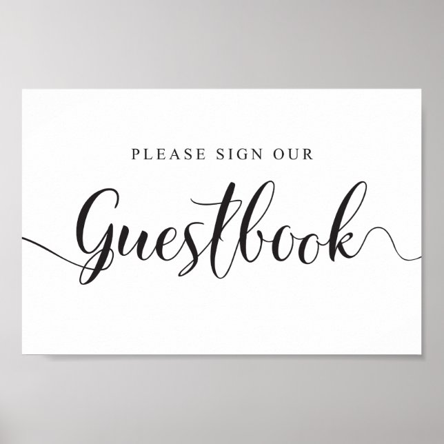Póster Rótulo boda Guestbook. Por favor, Rótulo nuestro l (Frente)
