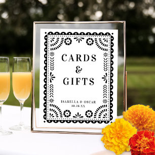 Póster Rótulo Boda inspirado en el picado de papel blanco