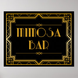 Póster Rótulo boda - Mimosa Bar Rótulo Boda Gatsby
