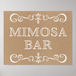 Póster Rótulo boda - Mimosa Bar Rótulo Boda Rústico