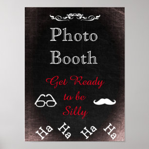 Póster Rótulo boda para Photo Booth, estilo pizarra