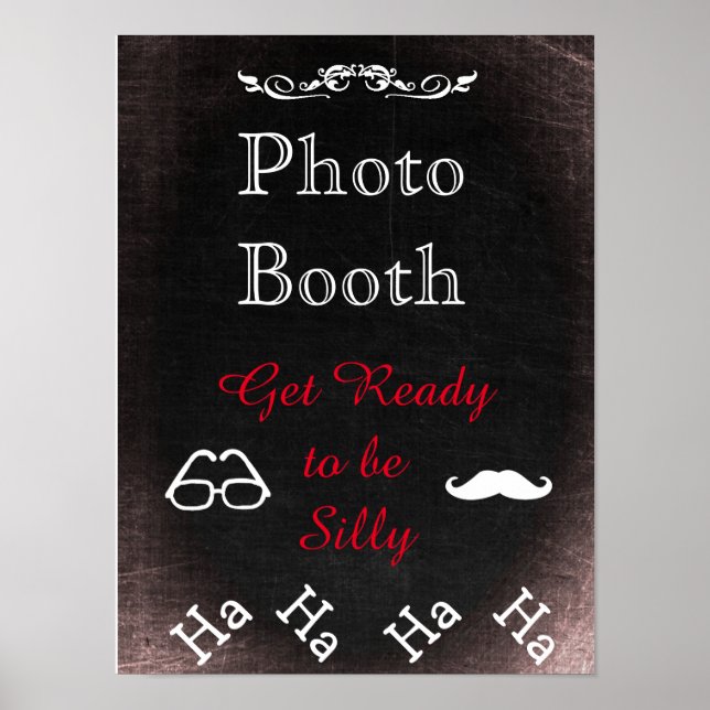 Póster Rótulo boda para Photo Booth, estilo pizarra (Frente)